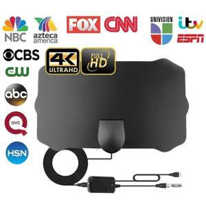 5000마일 HD 8K 4K 1080P 실내 디지털 TV 안테나 25DB HDTV DVB-T 케이블 UHF VHF