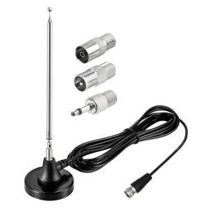 DAB FM 안테나 고이득 75ohm 텔레스코픽 안테나(3개 어댑터 포함) 홈 스테레오 수신기 H7JF용 실내 라디오
