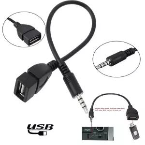 자동차 오디오 케이블 여성 어댑터 Aux USB MP3 디코더 플래시 드라이브 음악 3.5MM