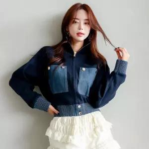 EAMT 여친 청 빈티지 야구 점퍼 집업 쇼트 코트 빅사이즈 상의 EUNG1