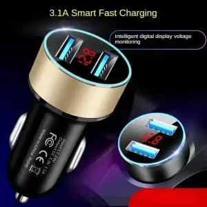 QC 3.0 차량용 충전기 다기능 듀얼 USB LED 디스플레이 전압계 모니터 자동차 라이터 어댑터 용품