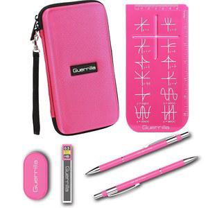 ti-83 플러스용 게릴라 하드 트래블 케이스, 그래핑 50g + ti-엔스파이어 키트, 계산기 필수 cas, 티타늄, 액세서리 에디션, cx&cx ti-84 컬러 플러스 핑크 플러스, ti-89