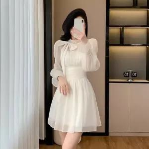 EAMT 원피스 스커트 여성 쉬폰 긴팔 EUNG1