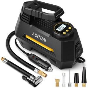 자동차 타이어-자동차 액세서리용 AstroAI AIRUN H 공기 자동 타이어 LED 압축기 게이지가 디지털 코드-12V 구동 노란색 DC 9.8피트 풍선, 펌프, 장착된 압력 휴대용 에어 자전거용 조명, 인플레이터