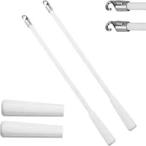 2 PCS 24인치 블라인드 완드 후크가 있는 교체 창문용 수직 부품 스틱