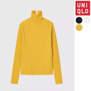 유니클로 코토니에 여성 니트 스웨터 메리노 울 하이넥 목폴라 티 3320755