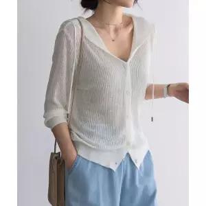 FRENCHCHIC 바티모 린넨 후드 니트가디건_41CA1917