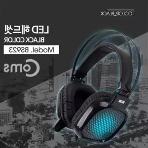 PC헤드셋 마이크 헤드셋 스테레오 3.5게임음악감상 Coms LED Black