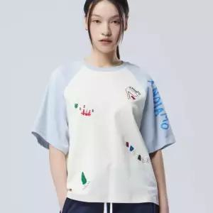 베네통 자수프린트 나그랑 티셔츠 BATS92611 1263997