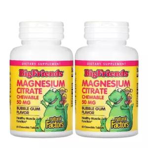 내추럴팩터스 어린이 키즈 유아 마그네슘 시트레이트 효능 추천 50mg 60정 2병