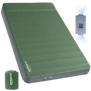 Elegear CumbreX 에어 & 폼 자가 수면 매트 패드 더블 초두께 캠핑 9.5 R-값 베개 4-시즌 패드, 메모리 매트리스, 펌프 여행 포함 4인치 전기 팽창 가득 빌트인