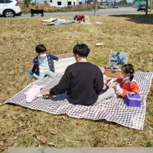 방수 체크무늬 피크닉 매트 초콜렛 대형 아웃도어매트 초콜렛색매트