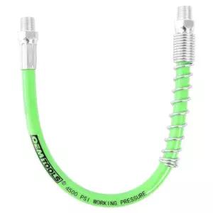 OEMTOOLS 87220 12 u201D 그리스 연장 호스, 스프링 가드 u20141/8 NPT, 코일 가드가 있는 그린 건 플렉스 호스