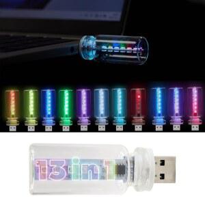 신차 USB 조명, 13 in 1 터치 조정 LED 자동차 미니 유리병 전구 야간 스위치 메모리 유지, 13가지 모드 및 차량 침실 캠핑 휴가용 7가지 색상(1Pcs)