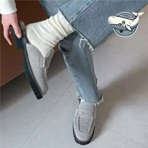 겨울 스웨이드 슬리퍼 키높이 페이크퍼 사무실용 겨울슬리퍼 여성털슬리퍼 발편한슬리퍼