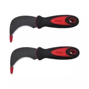 Zimpty ZY325 2PCS 공구 바닥재 리놀륨 나이프, SK-5 경화 탄소강 칼날 및 카펫, 비닐 바닥재, 라미네이트 리놀륨, 벽지용 부드러운 논스틱 고무 손잡이 (2)