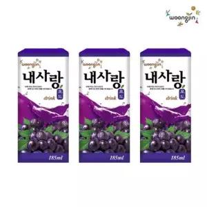 웅진내사랑185ml 48팩 포도 음료 팩음료 주스