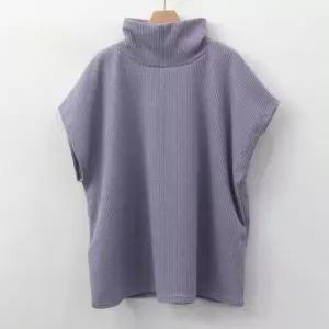 중년 여성 빅사이즈 골지터틀넥스판조끼 NOK445