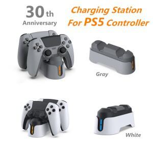 PlayStation 5 Dualsense 컨트롤러 용 듀얼 충전기 스테이션 LED 표시기 게임 패드 고속 도크