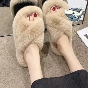 겨울 여성 슬리퍼 부드러운 퍼 따뜻한 실내 발편한슬리퍼 회사슬리퍼 푹신한슬리퍼