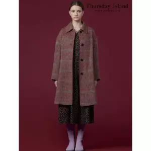 써스데이아일랜드 Thursday Island 배색 핀코드 체크 코트T238MCT249W