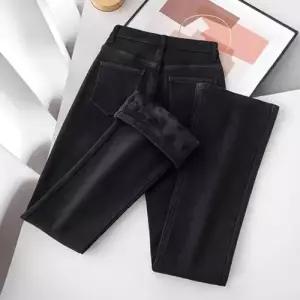 팬츠 블랙 여사친 도톰 배기 핫팬츠 청바지 트렌드 슬림핏 홍콩식 하이웨스트 기모 BE1