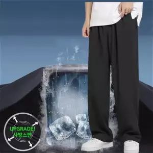 남자 여름 와이드 스판 밴딩 쿨바지 슬랙스 일자 팬츠 와이드바지 스판바지 (WC8006B)