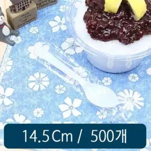 빙수스푼 14.5cm 백색 개별포장 B형 500개 일회용품 수저 (W3C92DF)