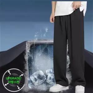 남자 여름 와이드 스판 밴딩 쿨바지 슬랙스 일자 팬츠 와이드바지 스판바지 (WC8006B)