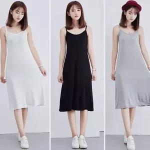 민소매 나시원피스 여름 휴가 롱 슬립 비치 휴양지 슬림롱원피스 해변원피스 (W3D3FDE)