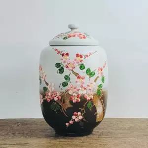 고품질 투톤분청 매화 10kg 쌀독 현관 소금 항아리 여주쌀독 도자기쌀독 (WB28E35)