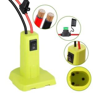 Ryobi ONE + 18V Nimh/Nicd/리튬 이온 배터리 용 어댑터 12AWG 와이어가있는 RYOBI DIY 파워 휠 도구 커넥