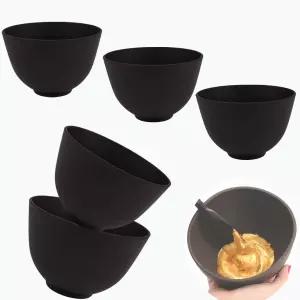 플린닐루이 5개 DIY 페이스 마스크 믹싱 볼 가정용 실리콘 세트 플라스틱 스킨케어 도구 키트블랙5개