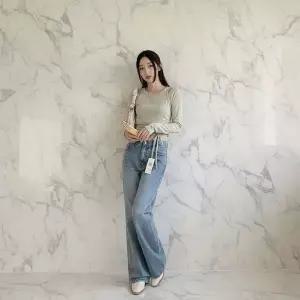 [하프클럽/]여성 빈티지 세미 부츠컷 데님 바지
