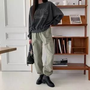 [하프클럽/]여성 심플한 밴딩 나일론 투웨이 카고바지 팬츠 무지