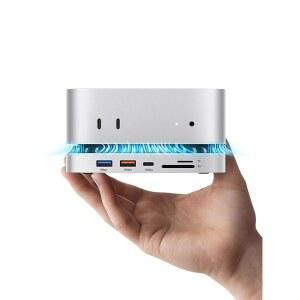 1TB SSD가 장착된 MOVE Speed ni M4 도크 10 in 1 알루미늄 스탠드 허브 10Gbps USB C /A 4K60Hz HD SD /TF 리더 공간 절약형 수직