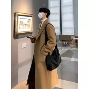 하프 남성용 모직 캐주얼 무릎 위로 트위드 도톰한 코트 트렌치 원픽1