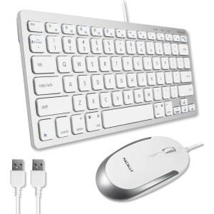 Mac 및 PC용 USB 유선 키보드 마우스 콤보 /Air i / 용 소형 마우스로 공간 절약