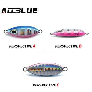 ALLBLUE 느린 드롭 7G 10G 15G 마이크로 캐스트 금속 지그 해안 캐스팅 스푼 바닷물 낚시 미끼 인공 태클