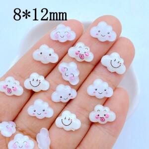 50pcs 새로운 귀여운 수지 8*12mm 미니 클라우드 플랫 백 인형 DIY 웨딩 스크랩북 매니큐어 액세서리