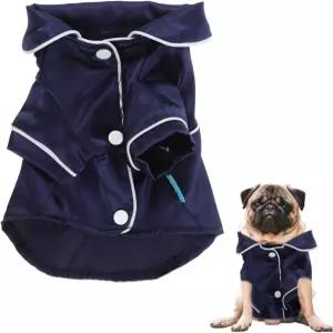 발라쿠 소프트 인조 실크 고양이 잠옷 소형견 수면복 강아지용 경량 통기성 반려동물 의류 PJS 라펠