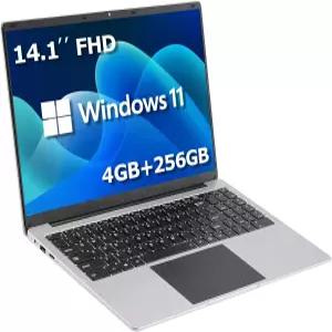 신헝타이 14.1인치 노트북 컴퓨터 쿼드 코어 윈도우 11 기존 4GB DDR4 SSD 2.4/5G WiFi BT4.0 HDMI USB 3.0
