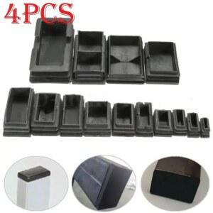 4PCS 플라스틱 블랙 블랭킹 삽입 커버 파이프 가구 섹션 책상 튜브 엔드 의자