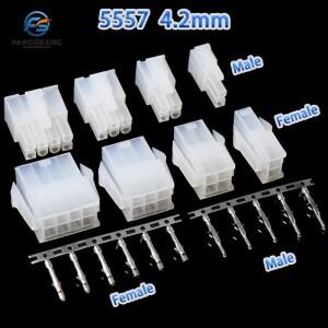 5-100pcs 4.2mm 5557  시리즈 PC ATXPCI-EEPS 전원 공급 장치 케이블 용 암수 터미널 핀 냉간 압착 HOT