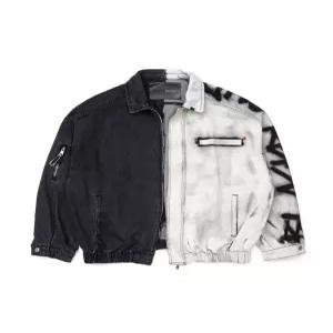 [블랙블론드]BBD Division Empty Logo Zip Up Denim Jacket (Black)