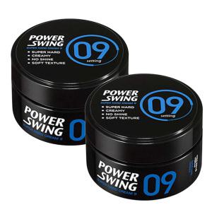미장센 파워스윙 하드크림9 80g X 2개 무광크림 미쟝센 헤어왁스 헤어젤 모발고정제 Power Swing Super hard No Shine Matte 헤어스타일링 남자의 각