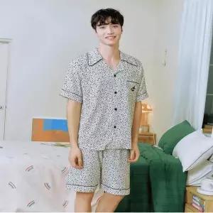 [솔브](행사) 균일가 세일 남성잠옷 레이온 테라조 나염 반팔 파자마_A SPA2403M_A