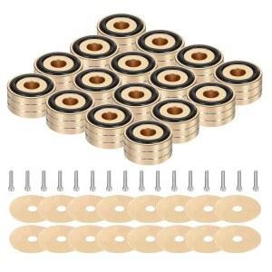 MECCANIXITY 16개 서브우퍼 격리 패드, 40x20mm 스피커 패드 피트 스파이크 오디오 장비용 턴테이블 스튜디오 모니터 M4 나사 골드