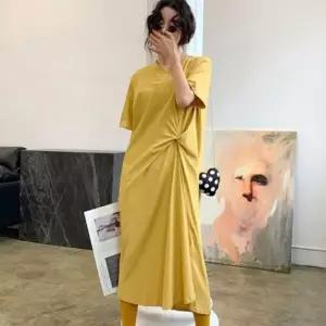 [하프클럽/]여름 롱원피스 반팔 루즈핏 핫핑크