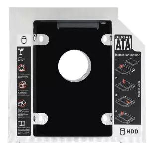 TISHRIC 알루미늄 2nd HDD 캐디 9.5mm SATA 3.0 Optibay 하드 드라이브 박스 인클로저 DVD 어댑터 케이스